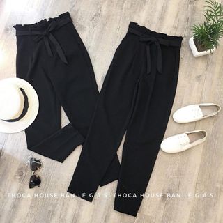 Baggy xếp lưng kèm nơ eo