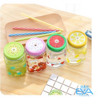 Bộ 4 Ly Quai Thuỷ Tinh In Hình Trái Cây 450 Ml