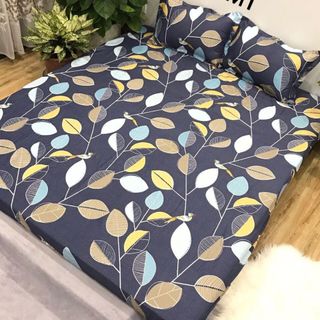 Bộ ga giường kèm 2 vỏ gối nằm cotton poly