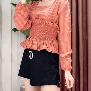 ÁO KIỂU SỌC BO EO