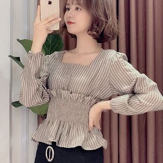 ÁO KIỂU SỌC BO EO