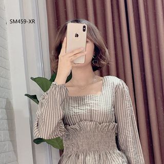 ÁO KIỂU SỌC BO EO