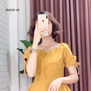ÁO KIỂU PEPLUM TAY CỘT NƠ