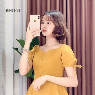 ÁO KIỂU PEPLUM TAY CỘT NƠ