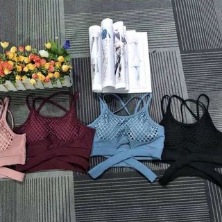 Áo tập 3 lỗ chéo phối dây