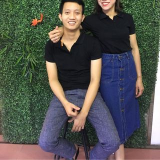 Áo phông cặp chất cotton cá sấu ạ size 55kg đổ lại