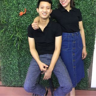 Áo phông cặp chất cotton cá sấu ạ size 55kg đổ lại