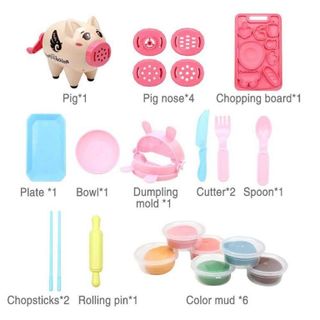 Đồ chơi đất nặn làm bún hình chú heo