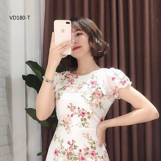 ĐẦM HOA ĐUÔI CÁ TAY NGẮN