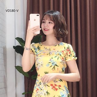 ĐẦM HOA ĐUÔI CÁ TAY NGẮN