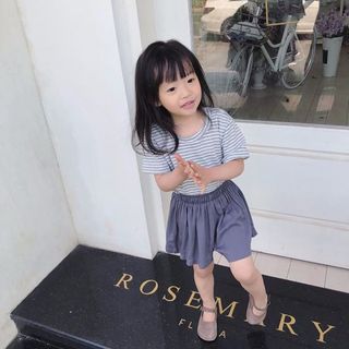 quần vải ống rộng bé gái