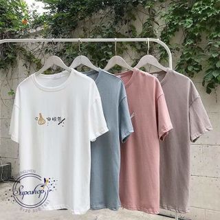 ÁO THUN TAY LỠ NAM NỮ CỦ TỎI
