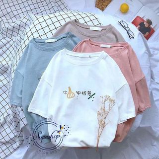 ÁO THUN TAY LỠ NAM NỮ CỦ TỎI