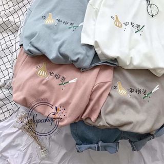 ÁO THUN TAY LỠ NAM NỮ CỦ TỎI