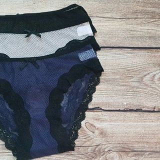 QTH252 - Quần lót lưới nơ giữa viền ren