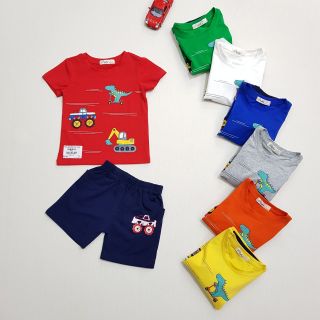 94139-M1- Bộ bé trai cotton cộc tay in khủng long xe kéo hiệu ilove kids size bé 1-8/ri8/t6b0c1b1/5 giá sỉ