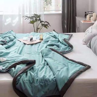 Chăn hè cotton đũi màu xanh ngọc