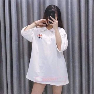 Áo thun cổ thêu dâu