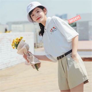 Áo thun cổ thêu dâu