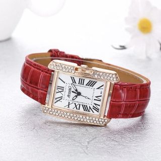 AH570- Đồng hồ đính đá dây da siêu sang chảnh