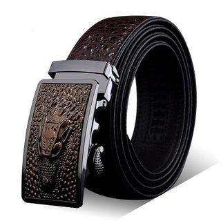 Thắt Lưng Da Vân Hình Cá Sấu 3D