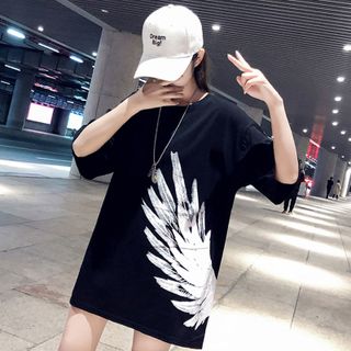 Áo thun Unisex cánh thiên thần vải cotton 2 chiều mềm