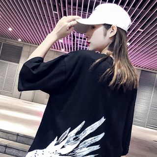 Áo thun Unisex cánh thiên thần vải cotton 2 chiều mềm