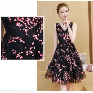 ĐẦM XÒE LƯỚI IN HOA