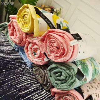 Chăn Cotton Đũi Hoa