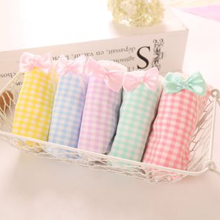RẺ VÔ ĐỊCH Quần Lót Kẻ Caro Kèm Nơ Phong Cách Hàn Quốc Siêu Dễ Thương