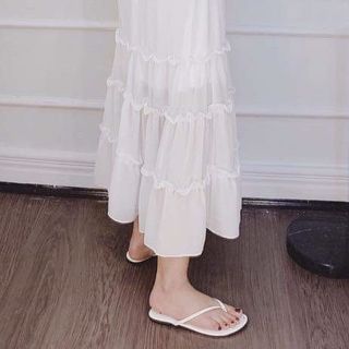 đầm maxi 2 dây nhiều tầng