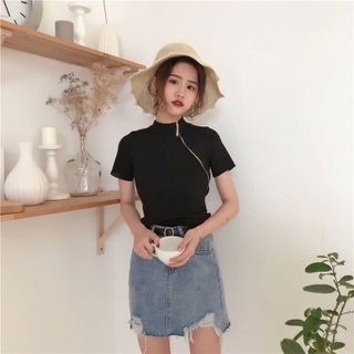 ÁO THUN NỮ DÂY KÉO ZIP