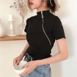 ÁO THUN NỮ DÂY KÉO ZIP