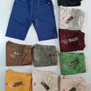 Short kaki trẻ em giãn bốn chiều