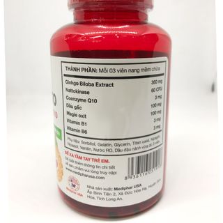 Thực phẩm chức năng GINKGO NATTO plus Q10 - Lọ 120 viên nang mềm