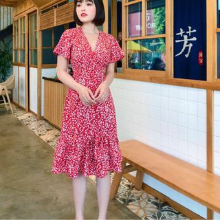 Đầm body hoa nhí đuôi cá phong cách Hàn Quốc