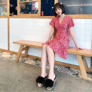 Đầm body hoa nhí đuôi cá phong cách Hàn Quốc