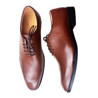 Giày buộc dây oxford nâu da bò thật GCS30N