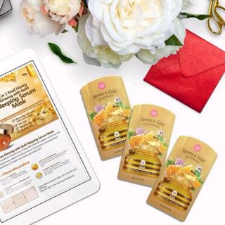 Mặt nạ ngủ vàng 2in1 Snail Honey Ginseng with Gold Sleeping Serum Mask 4g Cathy Doll Secret Recipe