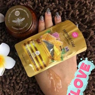 Mặt nạ ngủ vàng 2in1 Snail Honey Ginseng with Gold Sleeping Serum Mask 4g Cathy Doll Secret Recipe