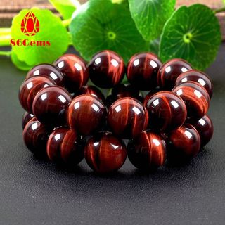Vòng đá mắt hổ nâu đỏ 5A tự nhiên có kiểm định