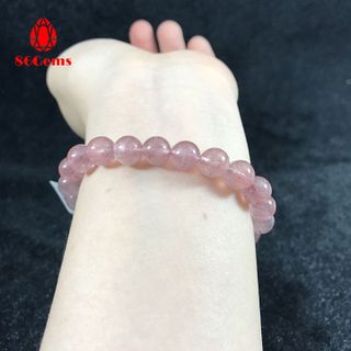 Vòng đá thạch anh dâu tây đỏ tự nhiên có kiểm định
