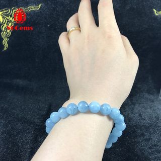 Vòng đá aquamarine tự nhiên 100 có kiểm định