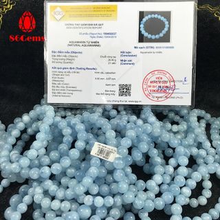 Vòng đá aquamarine tự nhiên 100 có kiểm định
