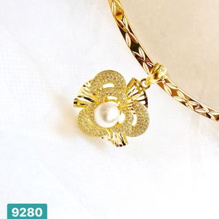 Kiềng bản phối mặt Ngọc trai