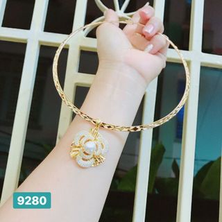 Kiềng bản phối mặt Ngọc trai