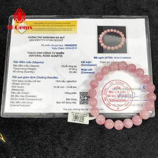 Vòng đá thạch anh hồng tự nhiên có kiểm định - bán sỉ