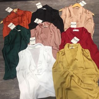 Áo lụa vạt chéo nữ