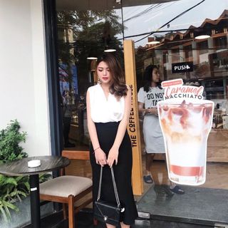 Áo lụa vạt chéo nữ