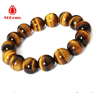 Vòng đá mắt hổ vàng nâu 5A tự nhiên có kiểm định